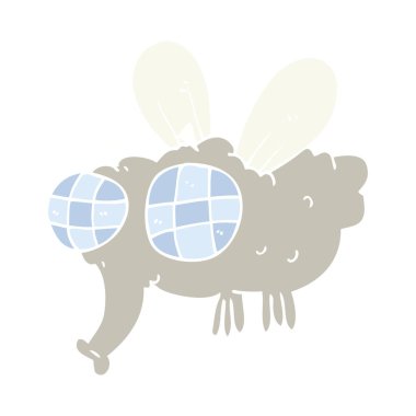 düz renk resimde sineğin