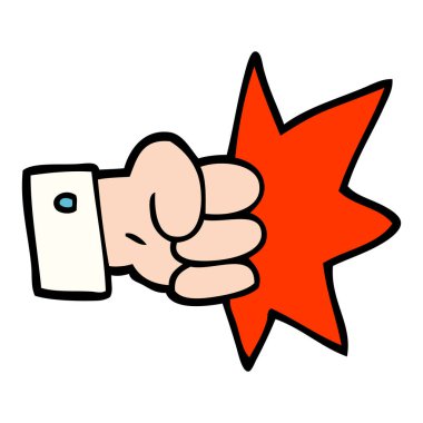 çizgi film doodle delme yumruk