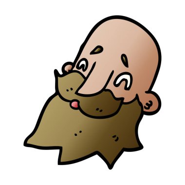 çizgi film doodle sakallı