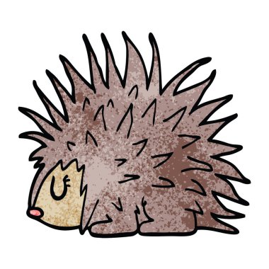 çizgi film doodle dikenli kirpi