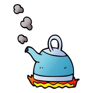 çizgi film doodle çaydanlık ocakta