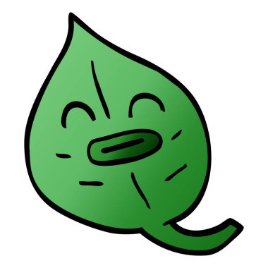 çizgi film doodle yaprak, vektör çizim