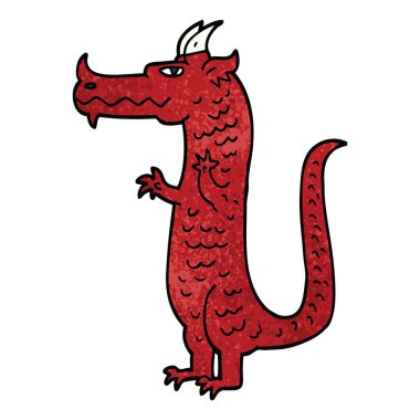 karikatür ejderha, vektör çizim doodle