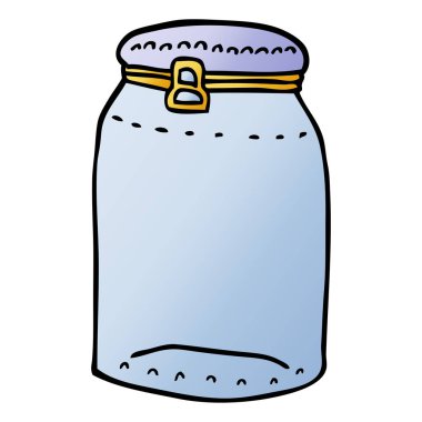 çizgi film doodle cam kavanoz