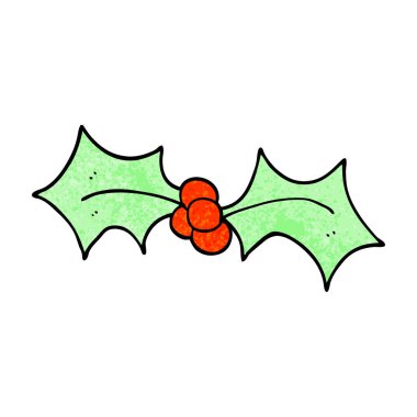 karikatür Noel holly doodle