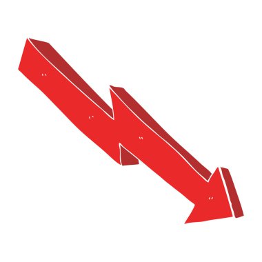 düz renk trendi aşağı ok gösterimi