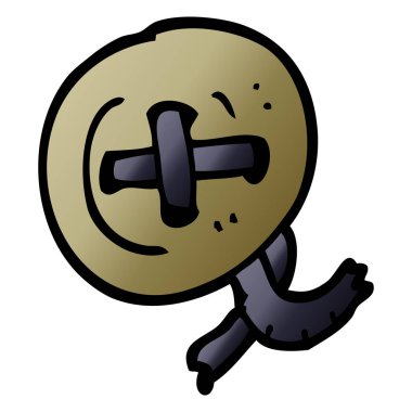 çizgi film düğmesine, vektör Illustration doodle