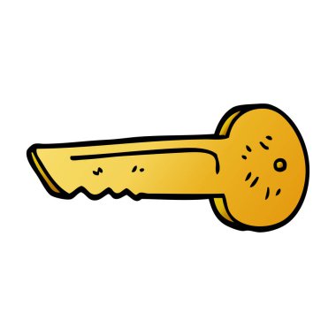 çizgi film doodle altın anahtar