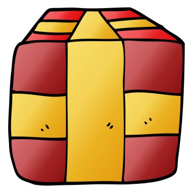 çizgi film doodle sarılmış hediye