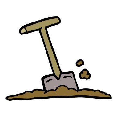 çizgi film doodle kürek kir içinde