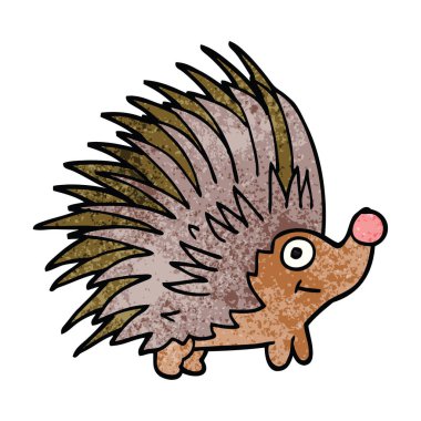 çizgi film doodle dikenli kirpi