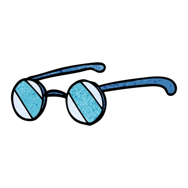 Kreslený Doodle Kulatými Brýlemi — Stockový vektor