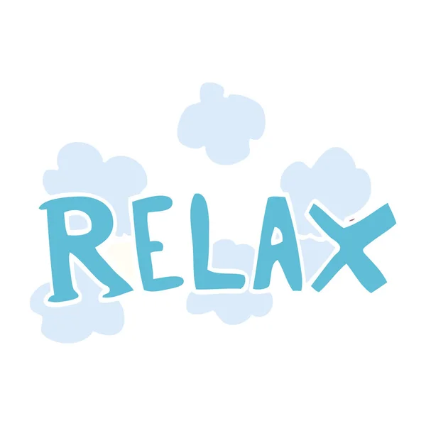 Dessin Animé Doodle Relax Symbole — Image vectorielle