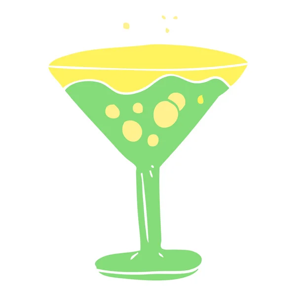Flachfarbige Illustration Des Cocktails — Stockvektor