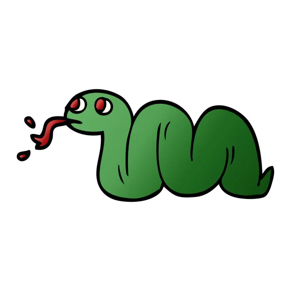 Serpent Doodle Dessin Animé Sur Fond Blanc — Image vectorielle