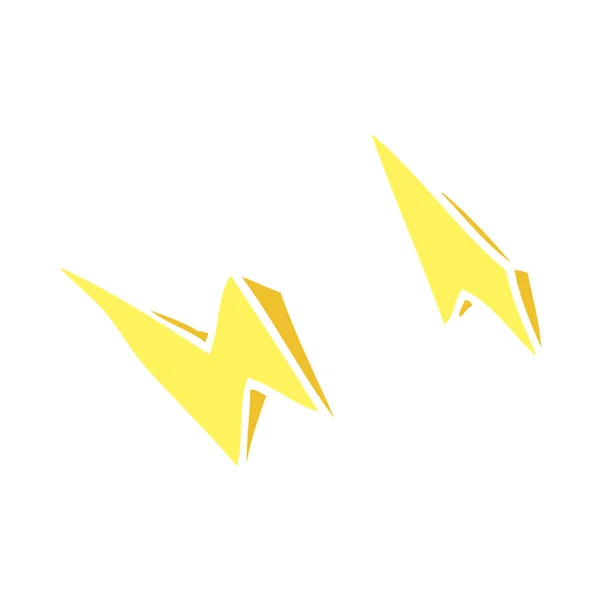 Flat Color Illustration Lightning Bolt Doodles — Stock Vector