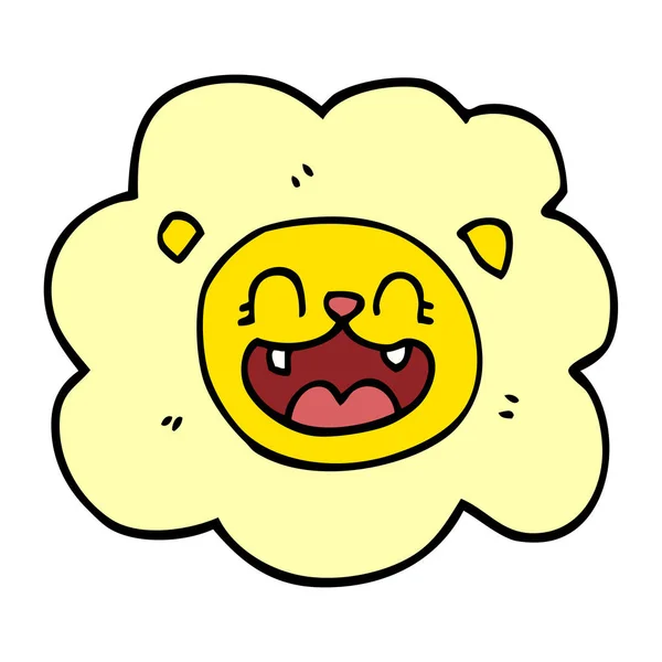 Γελοιογραφία Doodle Ευτυχισμένη Λιοντάρι — Διανυσματικό Αρχείο