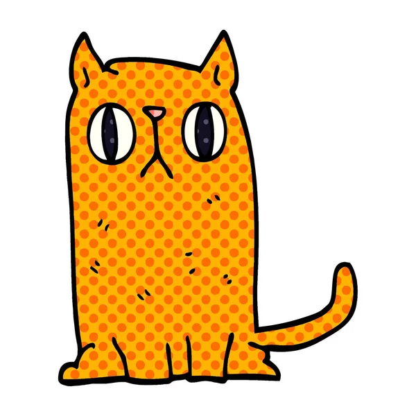 Dibujos Animados Garabato Divertido Gato — Vector de stock