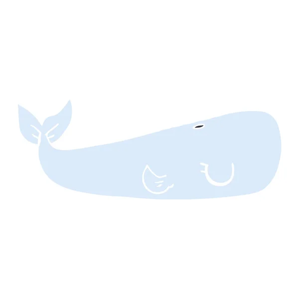 Baleia Marinha Doodle Desenhos Animados —  Vetores de Stock