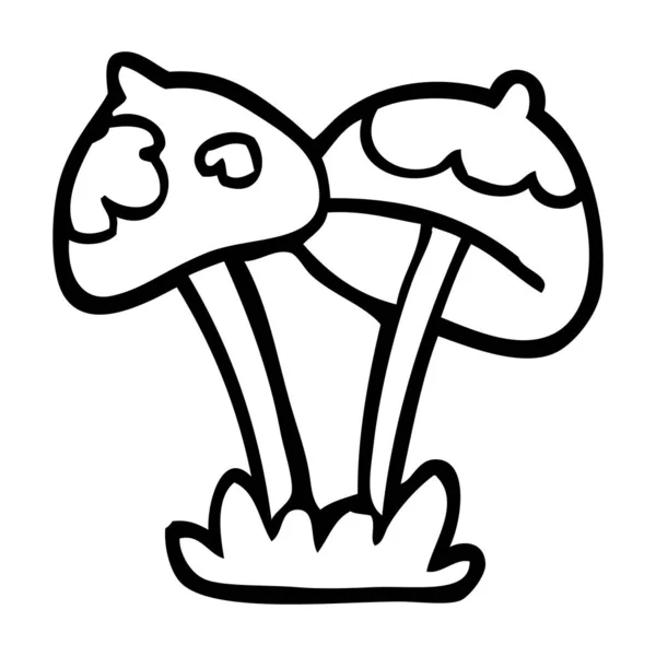 Desenho Animado Doodle Cogumelo Ilustração Vetorial —  Vetores de Stock