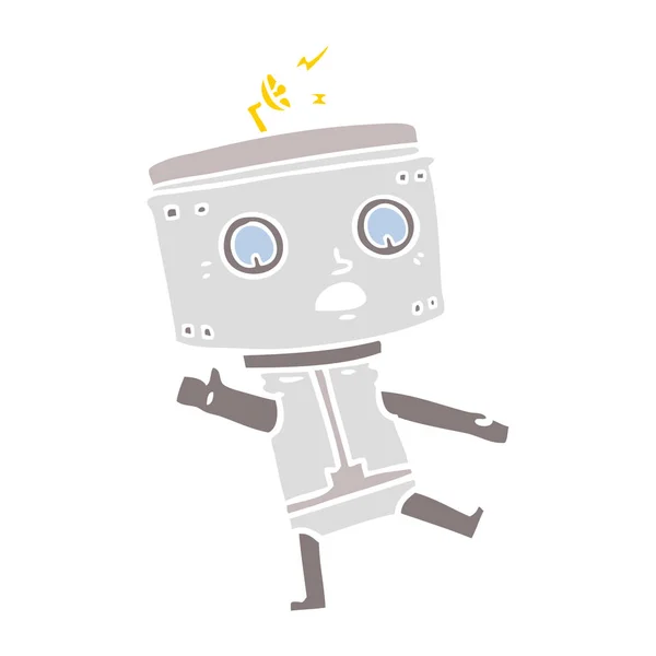 Plochý Barevný Styl Kreslených Robota — Stockový vektor
