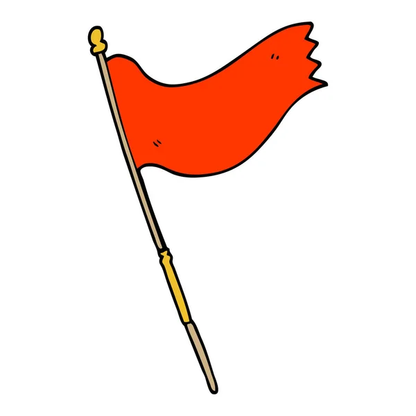 Cartoon Doodle Wuivende Vlag — Stockvector