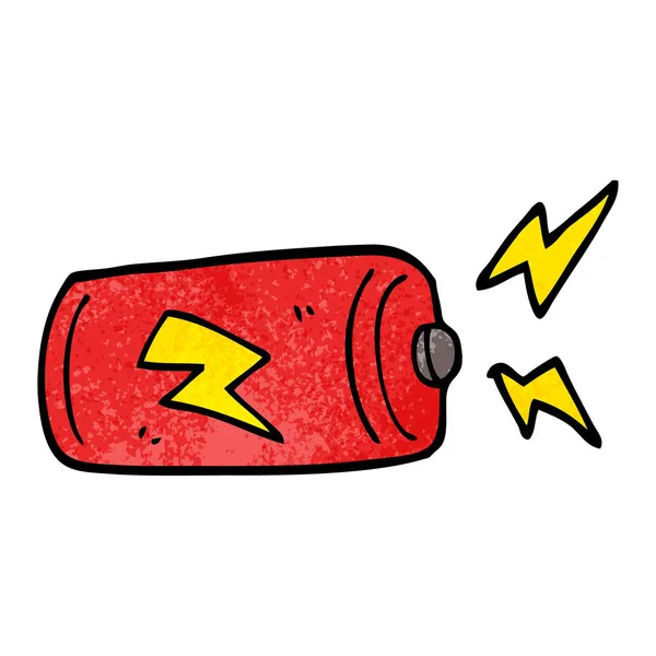 Cartoon Doodle Battery Ilustração Vetorial —  Vetores de Stock