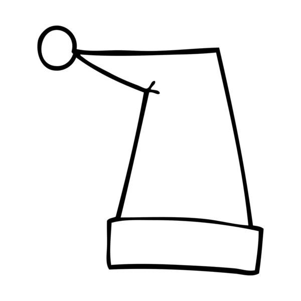 Linienzeichnung Cartoon Elfenhut — Stockvektor