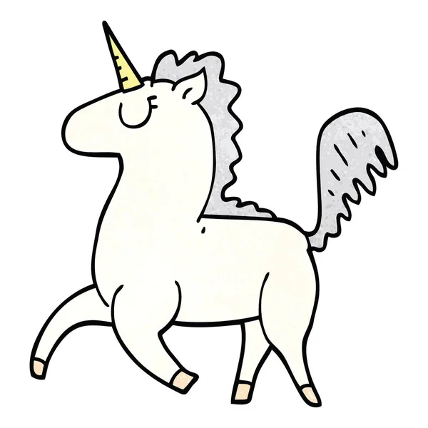 Dibujos Animados Doodle Unicornio Diseño Vectores — Vector de stock