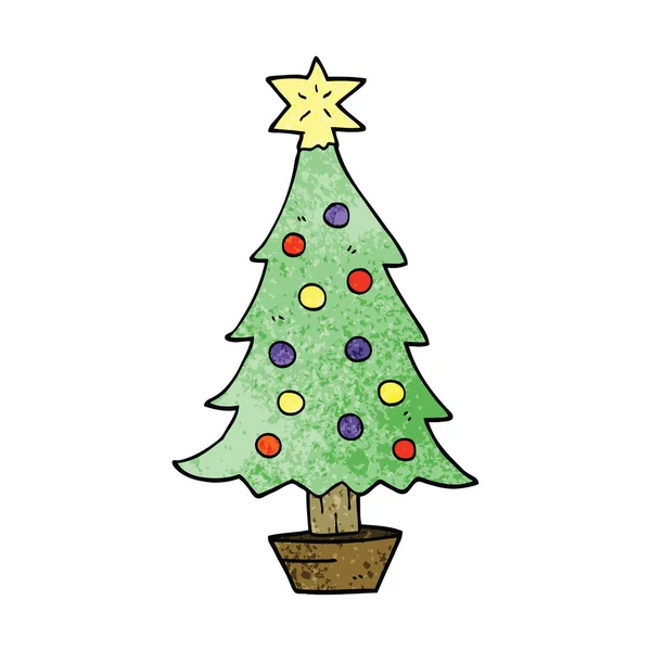 Árvore Natal Doodle Desenhos Animados —  Vetores de Stock