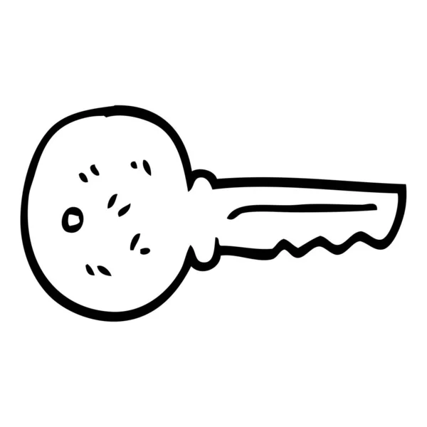 Kreslení Čar Kreslených Kovový Klíč — Stockový vektor