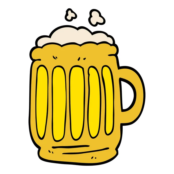 漫画のビールの落書きタンカード — ストックベクタ