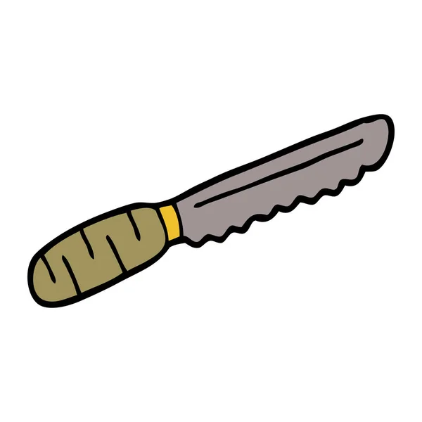 Çizgi Film Doodle Ekmek Bıçağı — Stok Vektör