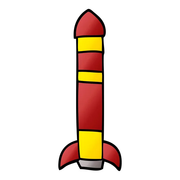 Dibujos Animados Garabato Cohete Alto — Vector de stock