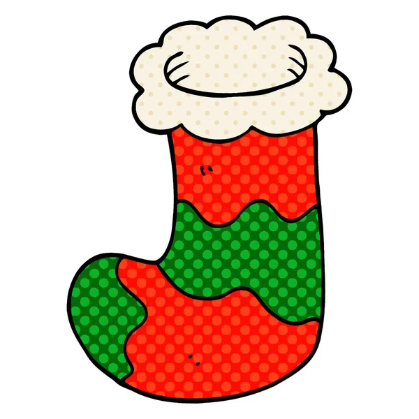 Cartoon Doodle Christmas Stocking — Stockvector