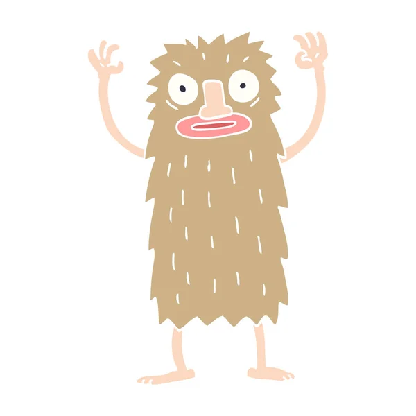 Desenho Animado Doodle Bigfoot Criatura — Vetor de Stock