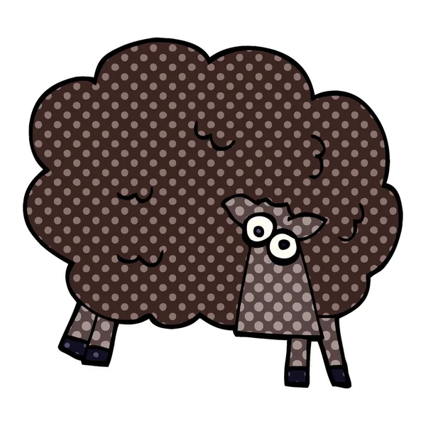 动画片涂鸦黑绵羊 — 图库矢量图片