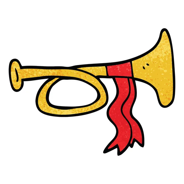 Cartoon Doodle Brass Horn — Stock Vector