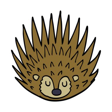 çizgi film doodle dikenli kirpi