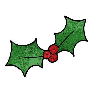 çizgi film doodle xmas holly