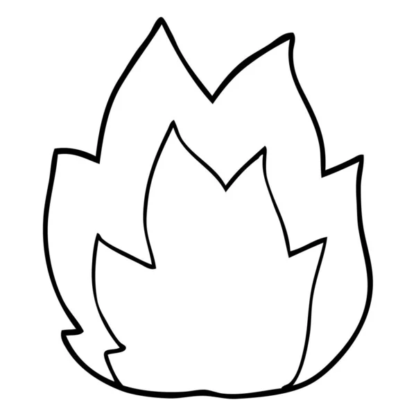 Garis Menggambar Kartun Ledakan Api - Stok Vektor