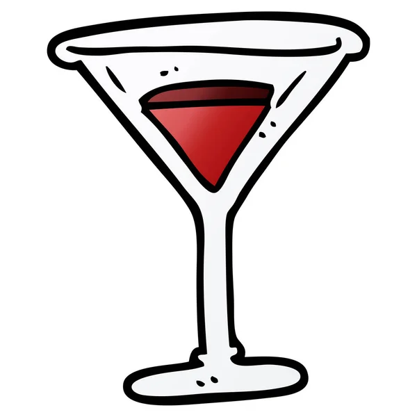 Dessin Animé Doodle Cocktail Rouge — Image vectorielle