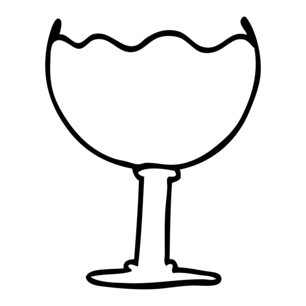 Desenho Linha Vidro Desenho Animado Bebida — Vetor de Stock