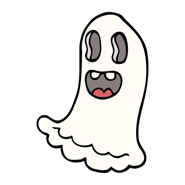 Fumetto Doodle Spettrale Fantasma — Vettoriale Stock