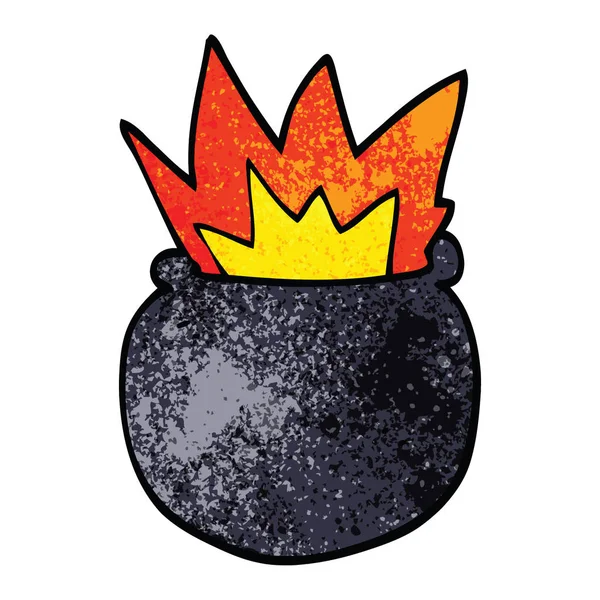 Dessin Animé Doodle Explosion Chaudron — Image vectorielle