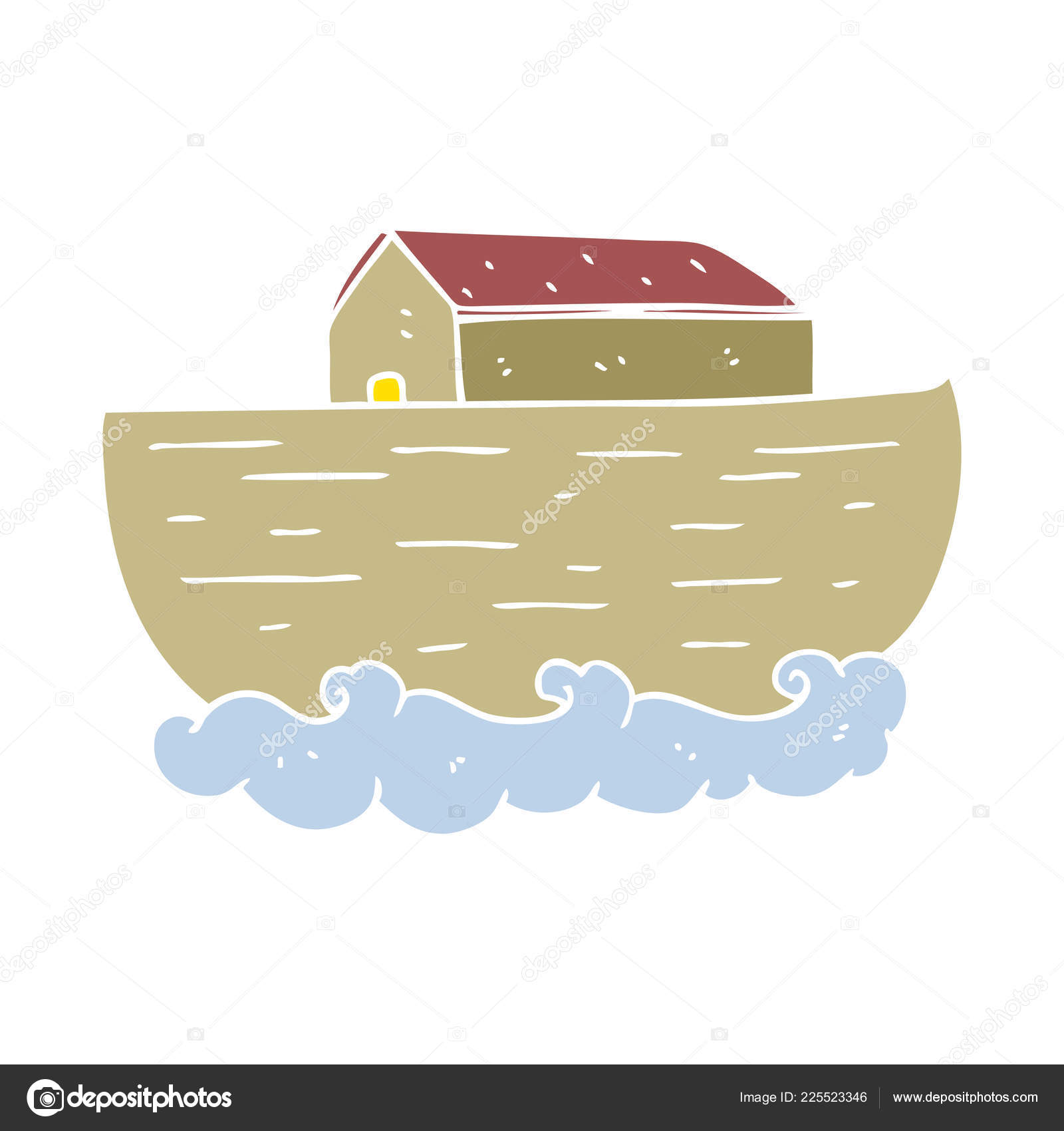 Flat Color Illustration Noah's Ark Stock Vector Image by ...