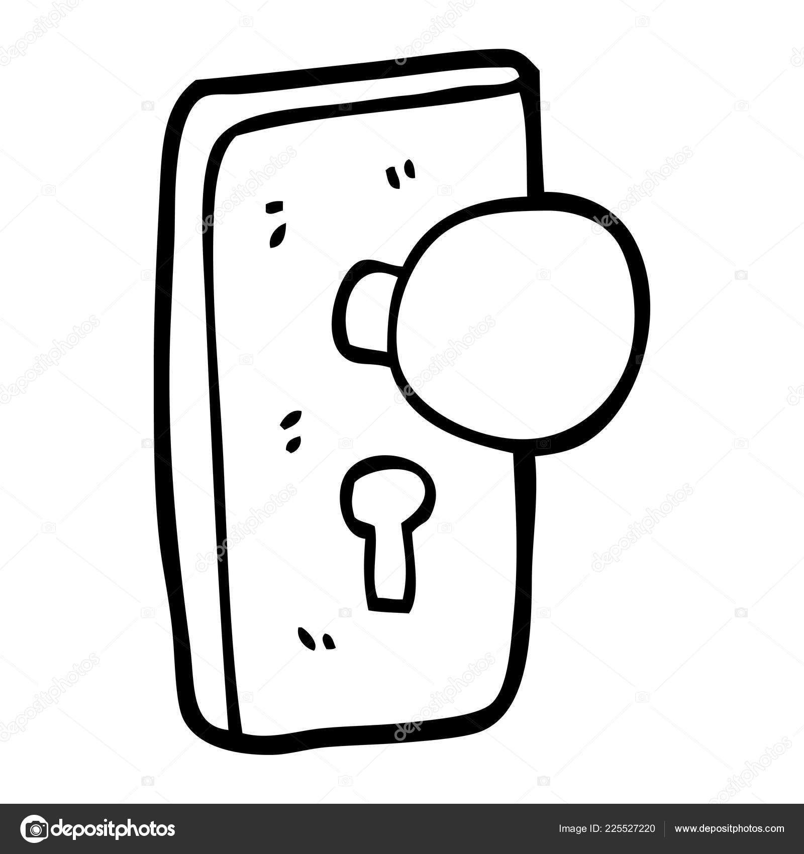 Door Line Drawing Line Drawing Cartoon Door Handle Keyhole