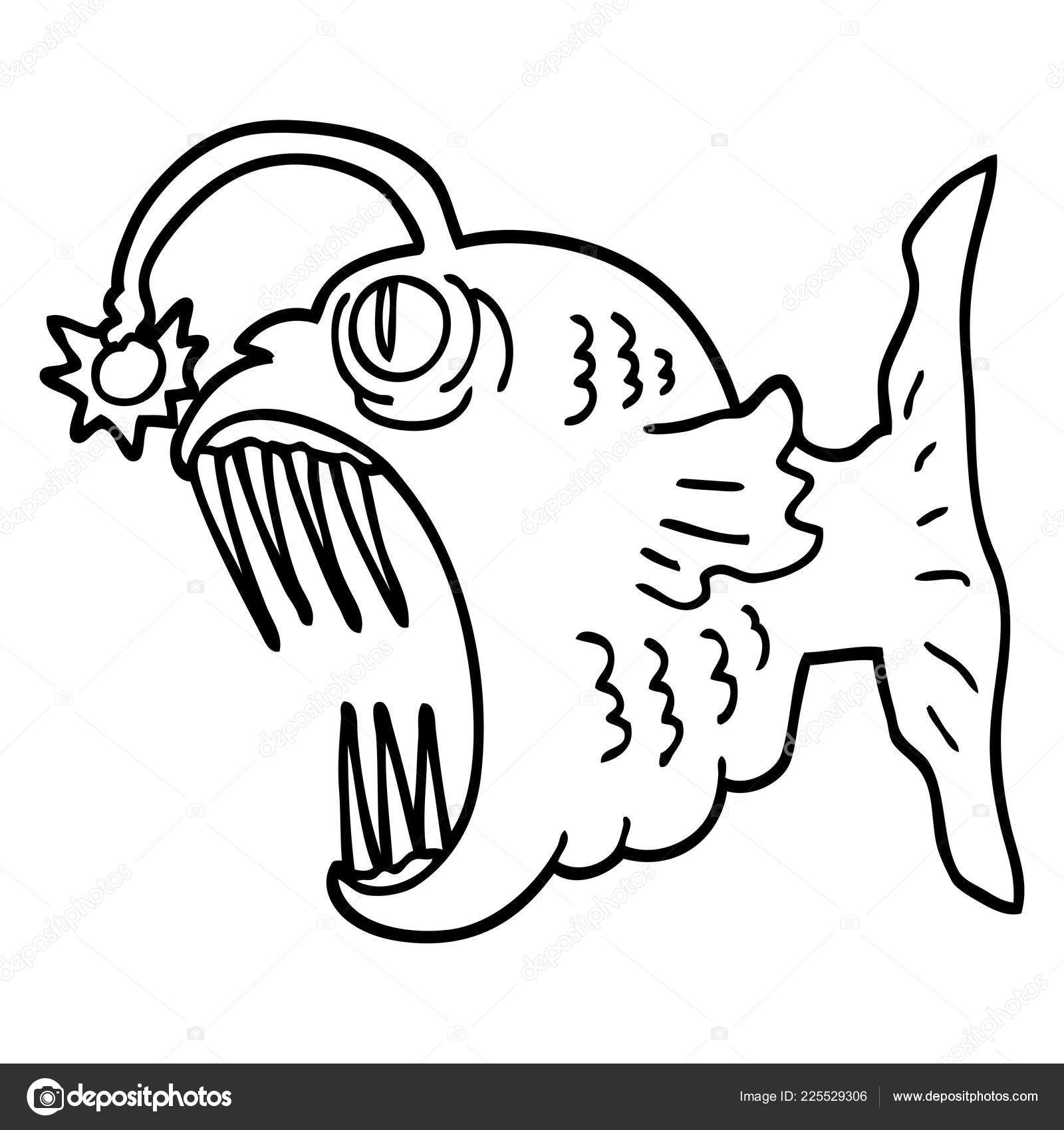 Image vectorielle Noir Blanc Lanterne Dessin Animé Poisson par  ©lineartestpilot - 225529306, image size:1600x1700