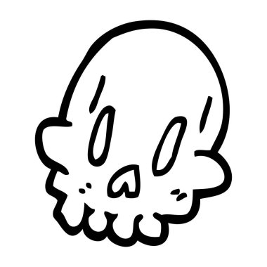 çizgi çizme çizgi film ürkütücü tuhaf kafatası