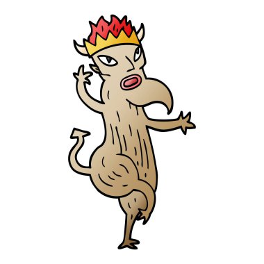 Beyaz arka plan, vektör, illüstrasyon izole karikatür doodle şeytan düz simgesi